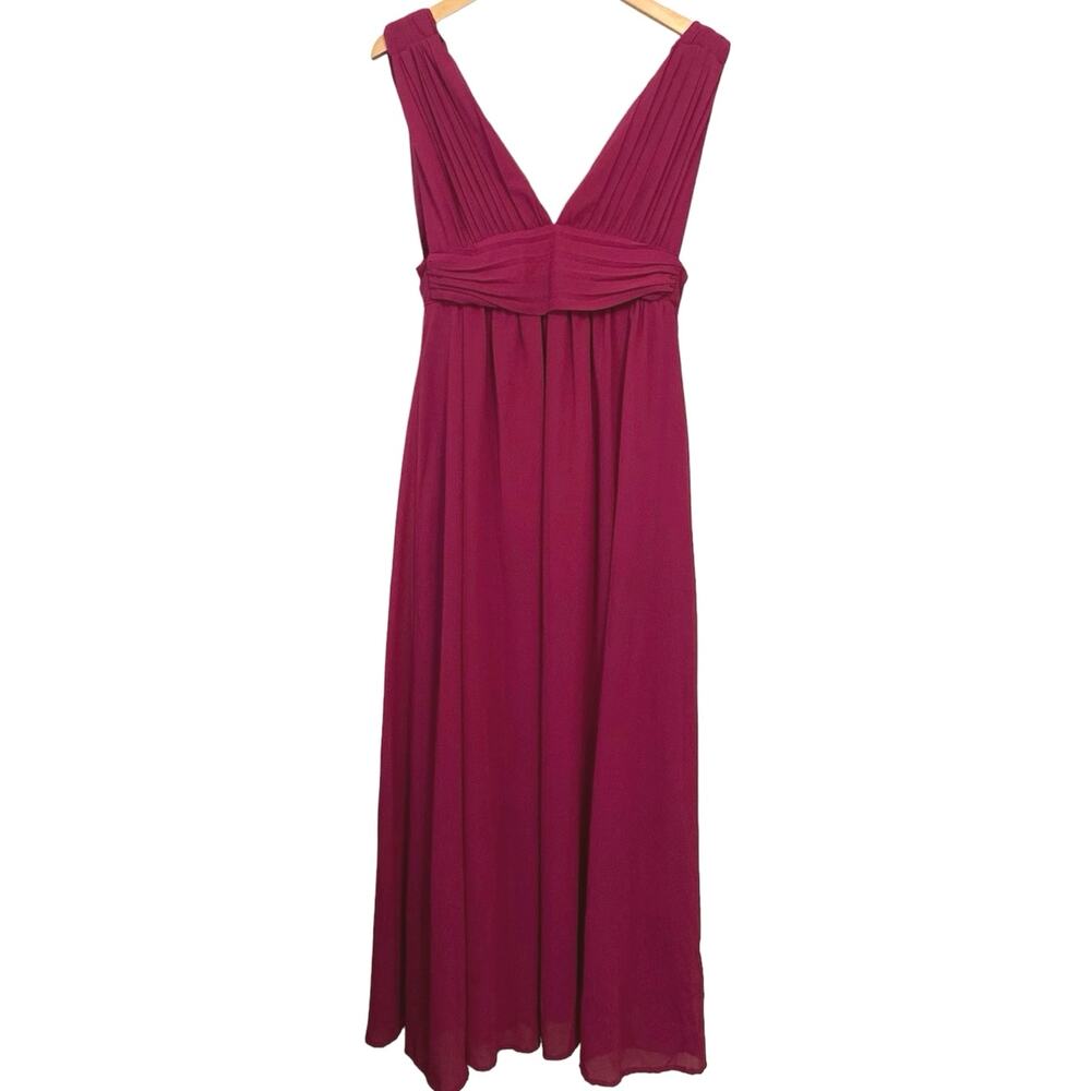 Lulu’s Womens Heavenly Hues Magenta Maxi Dress Deep V Evening Formal Prom XS - Picture 3 of 10